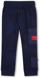 Hugo pantaloni de trening din bumbac pentru copii culoarea albastru marin, modelator 9BYX-SPK01J_59X