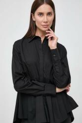 PINKO camasa din bumbac femei, culoarea negru, cu guler clasic, relaxed 9BYX-KDD0C2_99X