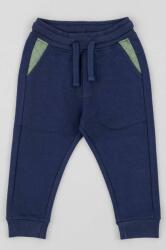 Zippy pantaloni de trening din bumbac pentru bebeluși culoarea albastru marin, neted 9BYX-SPK08E_59X