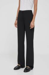 Sisley pantaloni femei, culoarea negru, drept, high waist 9BYX-SPD0OC_99X