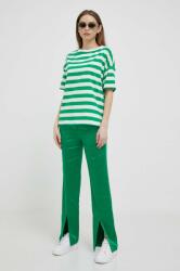 United Colors of Benetton pantaloni femei, culoarea verde, drept, high waist PPYX-SPD0LY_77X