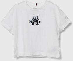 Tommy Hilfiger tricou de bumbac pentru copii culoarea alb 9BYX-TSG01L_00X