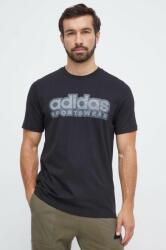 Adidas tricou din bumbac barbati, culoarea negru, cu imprimeu 9BYX-TSM0EY_99X