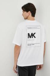 Michael Kors tricou din bumbac culoarea alb, cu imprimeu 9BYX-TSM0L2_00X