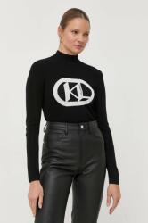KARL LAGERFELD pulover femei, culoarea negru, light, cu turtleneck 9BYX-SWD07M_99X