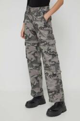 Abercrombie & Fitch pantaloni femei, culoarea gri, lat, high waist 9BYX-SPD05T_90X