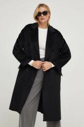 ANSWEAR palton de lana culoarea negru, de tranzitie, oversize BMYX-KPD01U_99X