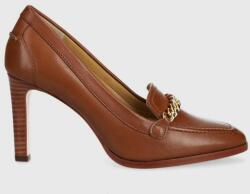 Lauren Ralph Lauren pantofi de piele Colleen culoarea maro, cu toc drept, 802922167001 9BYX-OBD1SF_88X