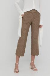 Twinset pantaloni femei, culoarea maro, drept, medium waist PPYY-SPD0GE_82X
