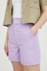 Dickies pantaloni scurti femei, culoarea violet, neted, high waist PPYX-SZD0PD_48X