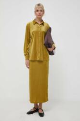Max Mara camasa femei, culoarea galben, cu guler clasic, regular 9BYX-KDD0AD_18X