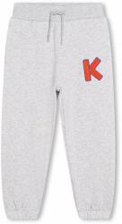 Kenzo kids pantaloni de bumbac pentru copii culoarea gri, cu glugă, cu imprimeu 9BYX-BLK042_09X