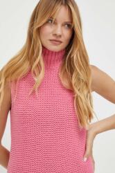 Luisa Spagnoli vesta de lana culoarea roz, călduros, cu guler 9BYX-TSD0W6_30X