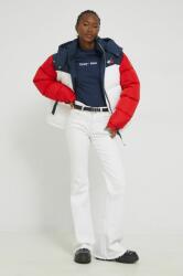 Tommy Jeans geaca de puf femei, culoarea rosu, de iarna 9BYY-KUD1S3_MLC