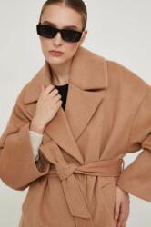 ANSWEAR palton de lana culoarea maro, de tranzitie, oversize B9YX-KPD007_82X