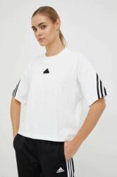 adidas tricou din bumbac culoarea alb PPYX-TSD09E_00X