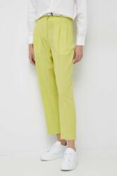 PS Paul Smith pantaloni de lana femei, culoarea galben, lat, high waist PPYX-SPD043_11X