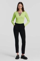 Karl Lagerfeld pantaloni femei, culoarea negru, drept, medium waist 9BYX-SPD06D_99X