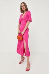 Patrizia Pepe rochie culoarea roz, midi, evazati PPYX-SUD2H9_43X