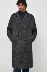 Calvin Klein palton barbati, culoarea negru, de tranzitie, cu doua randuri de nasturi 9BYX-KPM01O_99X