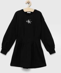 Calvin Klein Jeans gyerek pamutruha fekete, mini, egyenes - fekete 164