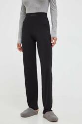 Boss pantaloni de lounge culoarea negru, drept, high waist 9BYX-SPD0PR_99X