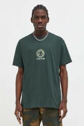 Vans tricou din bumbac barbati, culoarea verde, cu imprimeu 9BYX-TSM1MP_79X