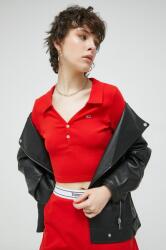Tommy Jeans tricou polo femei, culoarea rosu PPYX-POD00K_33X
