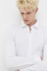 HUGO BOSS cămașă din bumbac bărbați, culoarea alb, cu guler clasic, slim 50494515 9BYX-KDM0H5_00X