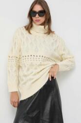 Silvian Heach pulover din amestec de lana femei, culoarea bej, călduros, cu guler MBYX-SWD00M_01X