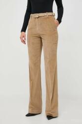 MICHAEL Michael Kors pantaloni de catifea cord culoarea bej, mulata, high waist 9BYX-SPD0E1_80X