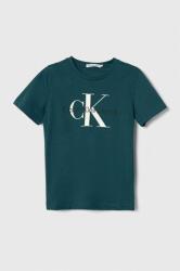 Calvin Klein tricou de bumbac pentru copii culoarea verde, cu imprimeu 9BYX-TSK076_96X