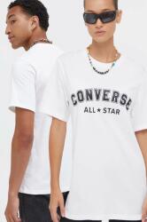 Converse tricou din bumbac culoarea alb, cu imprimeu 9BYX-TSU00W_00X