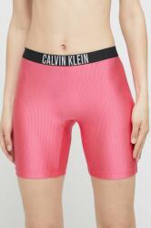 Calvin Klein pantaloni scurti femei, culoarea violet, neted, medium waist PPYX-LGD028_40X