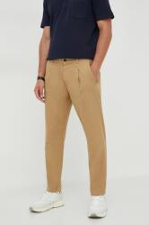 Benetton pantaloni de bumbac culoarea bej, drept 9BYX-SPM0EM_80X