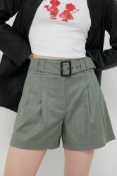Guess pantaloni scurti femei, culoarea verde, neted, high waist PPYX-SZD020_87X