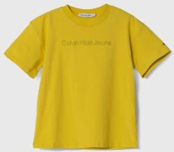 Calvin Klein tricou culoarea galben, cu imprimeu 9BYX-TSB01T_11X