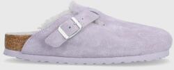 Birkenstock papuci din piele Boston femei, culoarea violet, 1023302 9BYX-KLD083_48X
