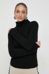 HUGO BOSS pulover de lana femei, culoarea negru, călduros, cu turtleneck 9BYX-SWD0ZL_99X
