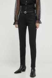 Morgan pantaloni femei, culoarea negru, drept, high waist PPYX-SPD0ZM_99X