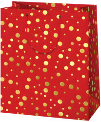 Cardex Karácsonyi piros-arany közepes méretű ajándéktáska 18x23x10cm (45257) - jatekshop