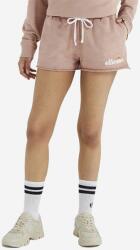 Ellesse pantaloni scurți din bumbac Colieur culoarea roz, cu imprimeu, medium waist SGM14015-PINK 99KK-SZD04K_30X