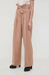 Pinko pantaloni de lana culoarea bej, lat, high waist 9BYX-SPD0PT_02X