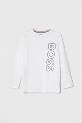 HUGO BOSS longsleeve copii culoarea alb, cu imprimeu 9BYX-BUK00L_00X