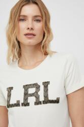 Lauren Ralph Lauren tricou din bumbac culoarea bej PPYX-TSD07O_01X