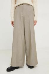 Answear Lab pantaloni femei, culoarea gri, drept, high waist BMYX-SPD045_90X
