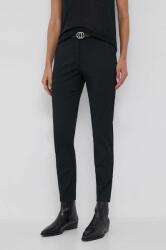 Sisley pantaloni femei, culoarea negru, drept, medium waist 9BYX-SPD0OY_99X