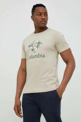 Columbia tricou din bumbac culoarea bej, cu imprimeu PPYX-TSM1EF_01X