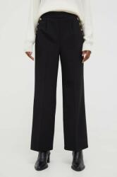 Answear Lab pantaloni femei, culoarea negru, drept, high waist BMYX-SPD03A_99X