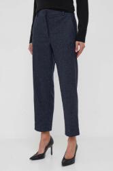 Tommy Hilfiger pantaloni din lana culoarea albastru marin, fason tigareta, high waist 9BYX-SPD0S6_59X